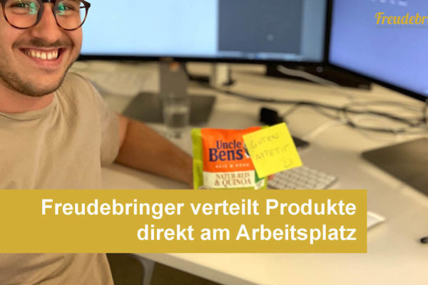 Die Sampling-Agentur Freudebringer verteilt Produkte direkt am Arbeitsplatz